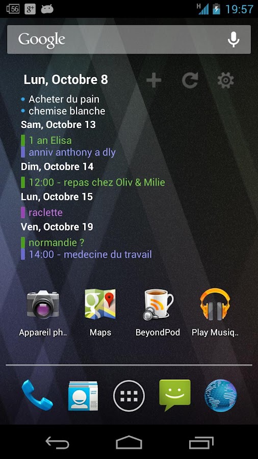 Pure Calendar widget (agenda) - screenshot