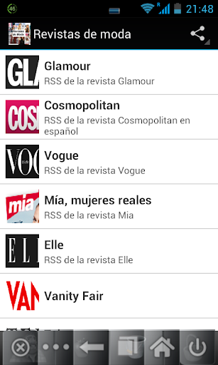 Revistas de Moda lector RSS