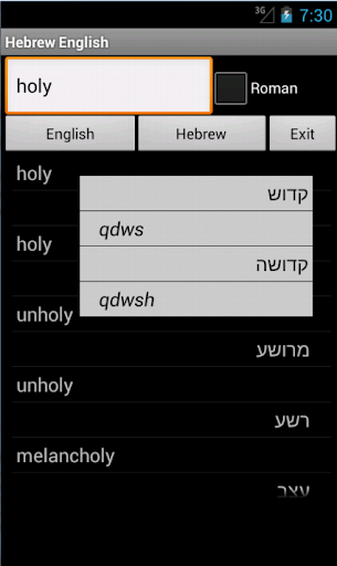 Hebrew English Dictionary