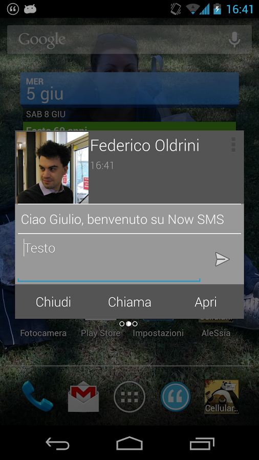 Now SMS - screenshot