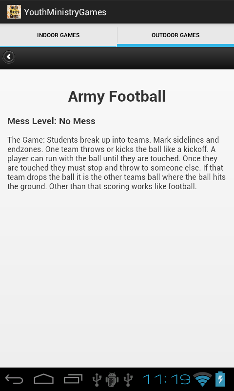 Youth Ministry Games Screen 2