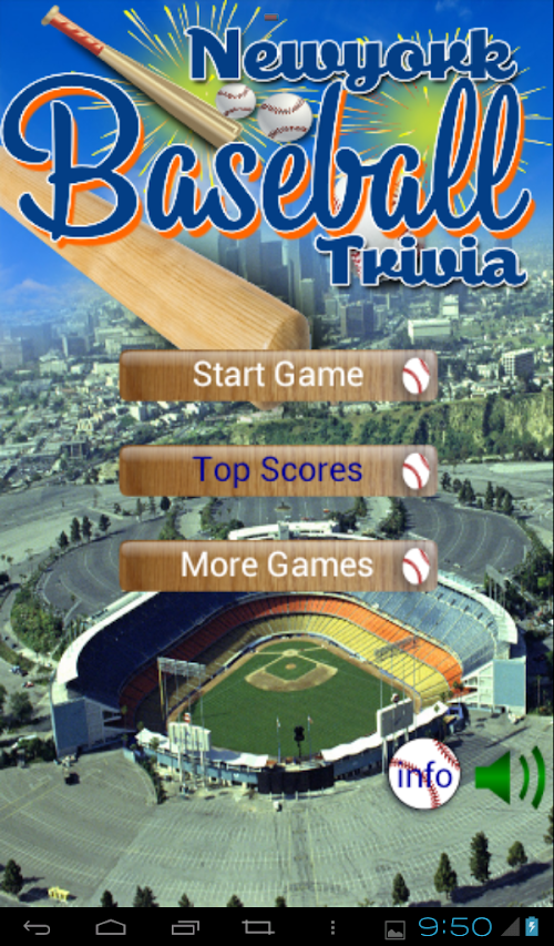 Android application NY Baseball Trivia screenshort
