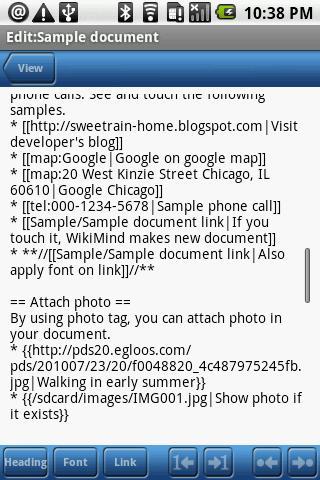 Android application WikiMind note screenshort