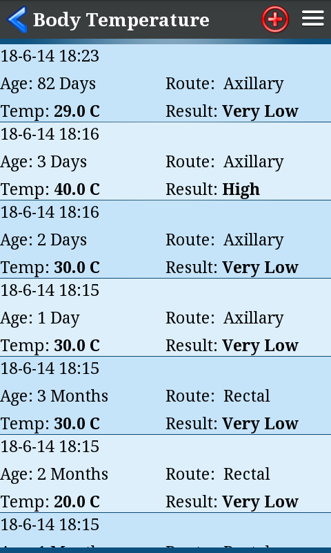 Body Temperature Screen 2