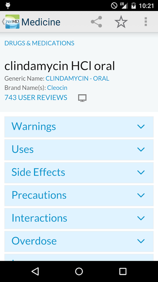    WebMD for Android- screenshot  