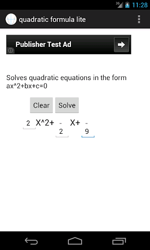 quadratic formula solver lite