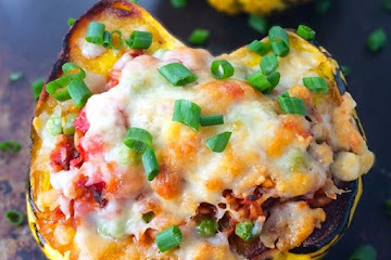 Stuffed Acorn Squash with Farro and Chorizo