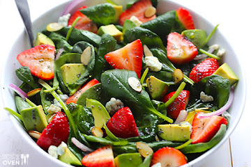 Strawberry Avocado Spinach Salad with Poppyseed Dressing