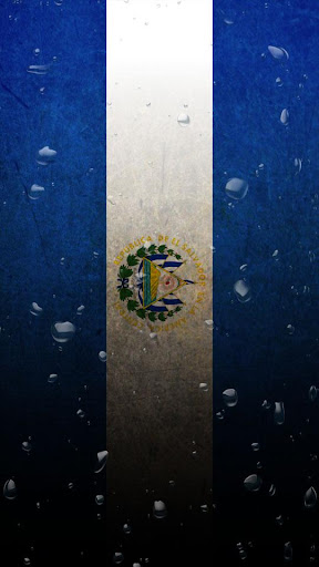 El Salvador flag water effect