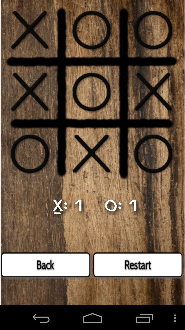 Android application Tic Tac Toe screenshort