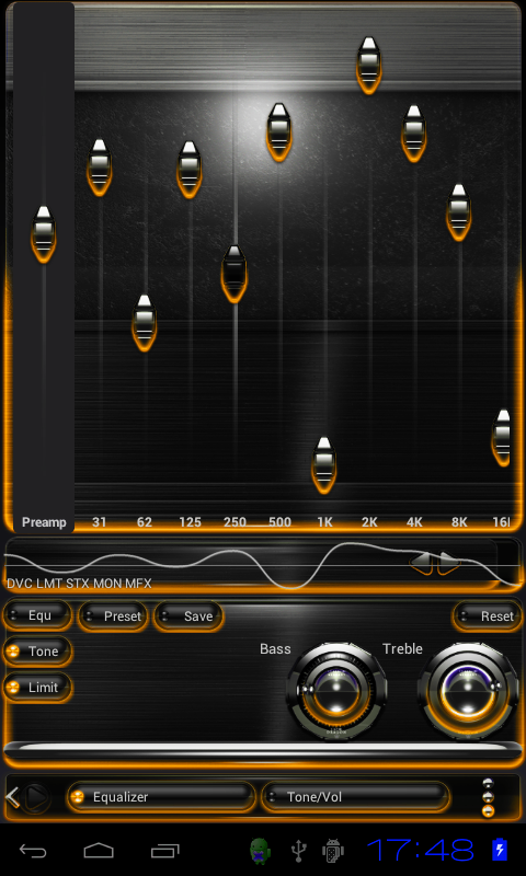 Poweramp skin Orange Glow Screen 2