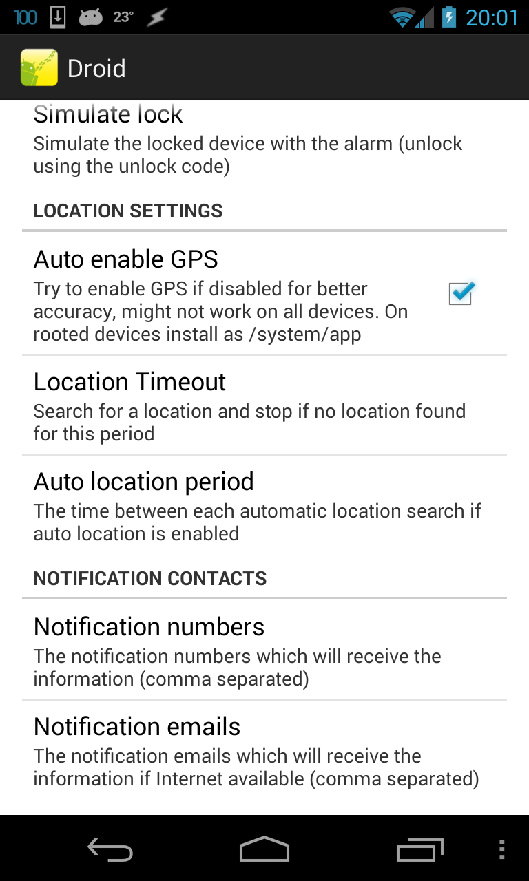 Find my Phone - Lost Droid Screen 2