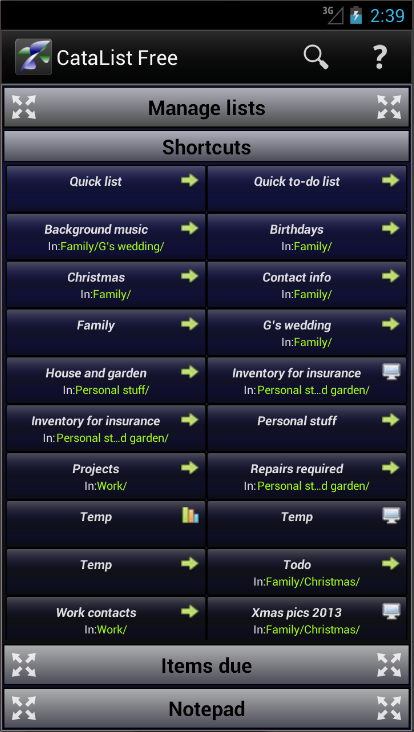 CataList Pro Screen 2