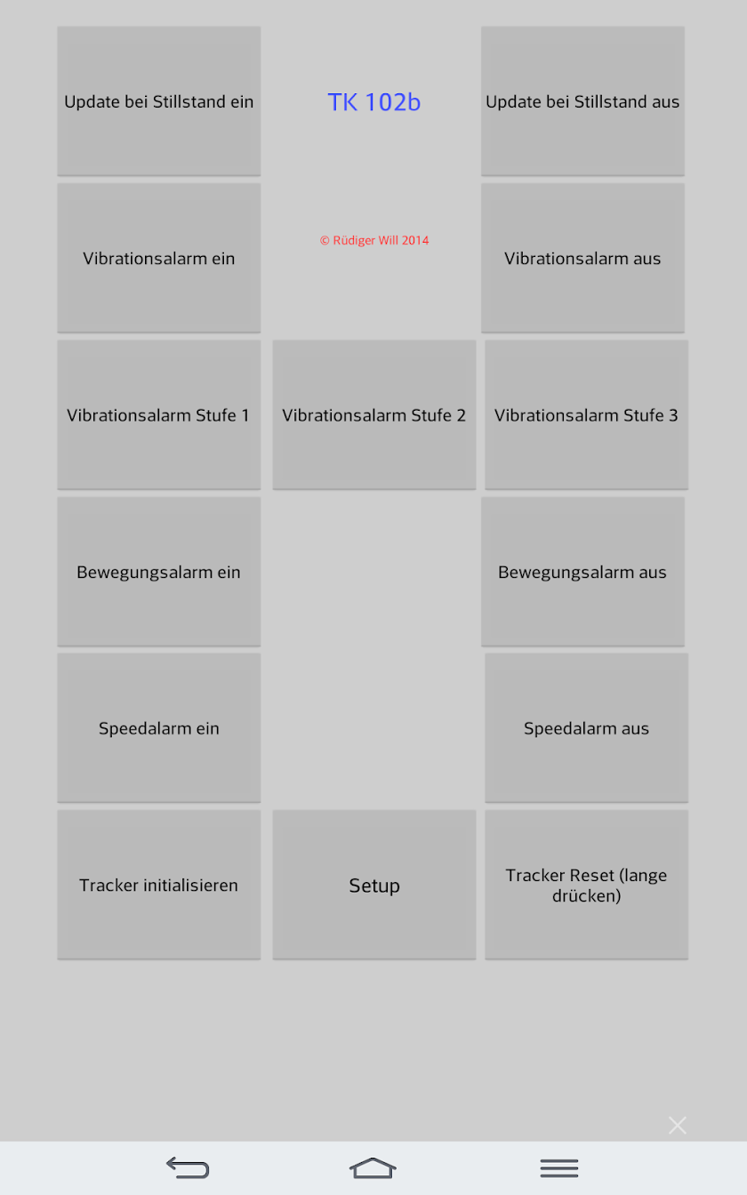 TK 102b SMS-Codes versenden Screen 3