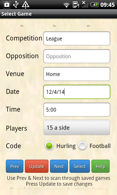 Gaelic Manager Screen 2
