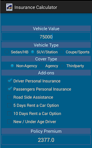 Insurance Calculator Auto