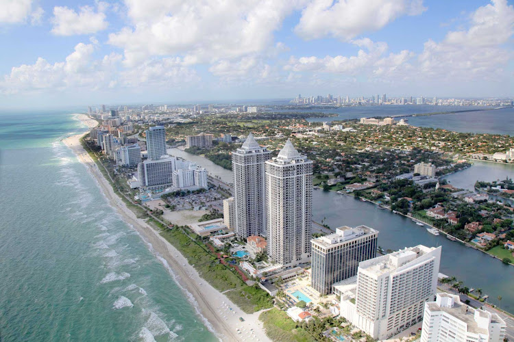 An aerial view of Miami Beach.