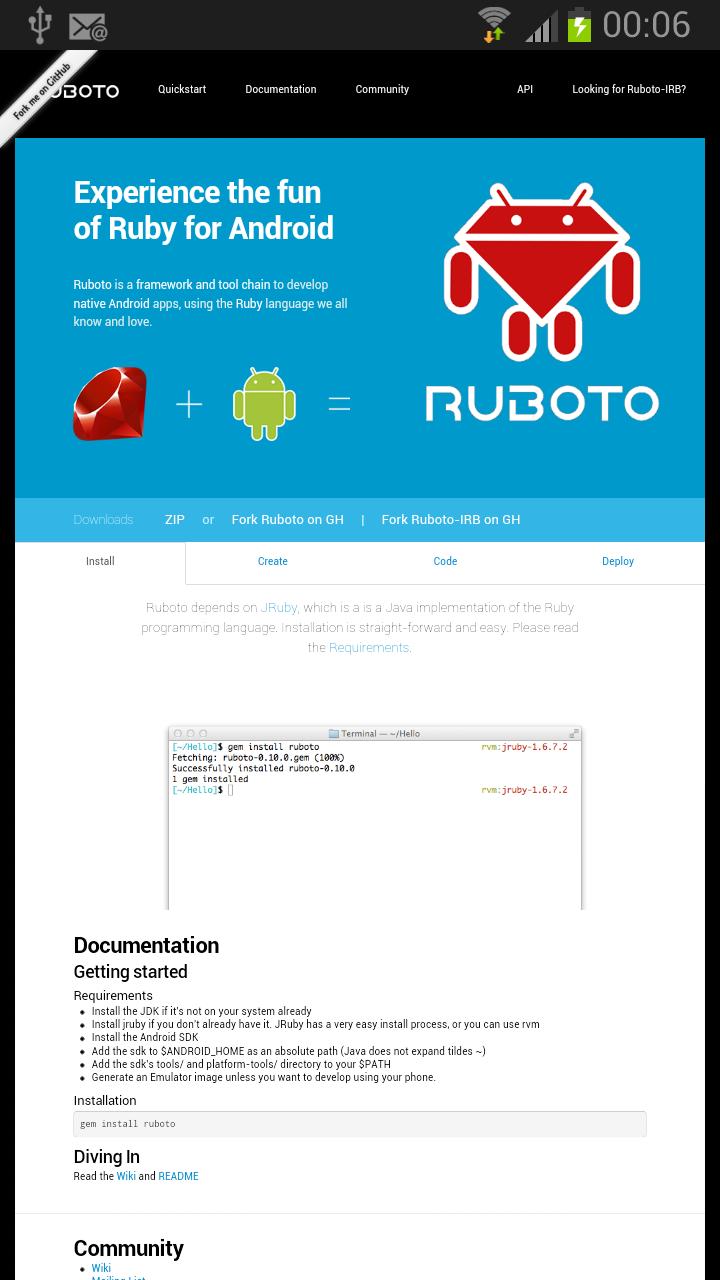 Ruboto Core Screen 2