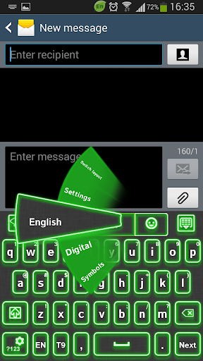 GO Keyboard Green Flame