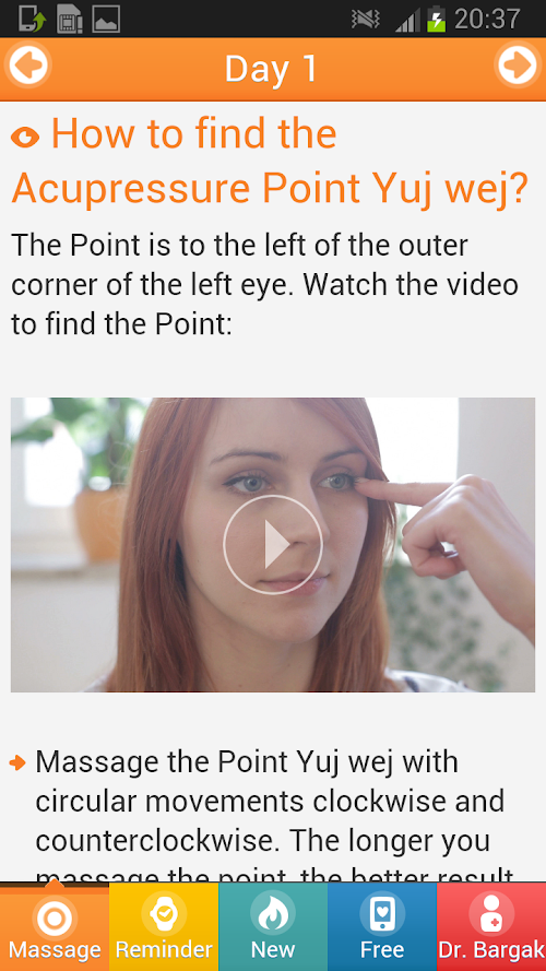 Android application Acupresssure Against Migraine screenshort