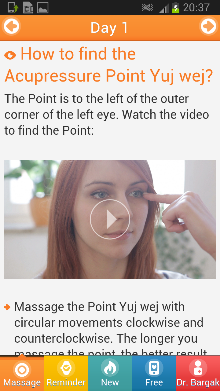 Acupresssure Against Migraine Screen 1