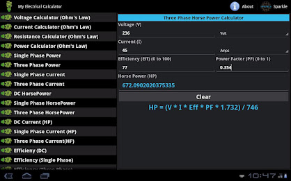 My Electrical Calc. Tablet poster 2