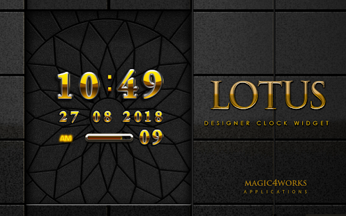digital clock widget Lotus