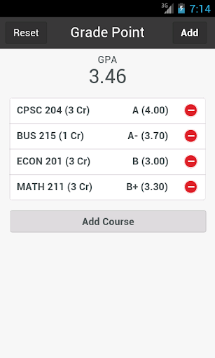 Grade Point Average Calculator