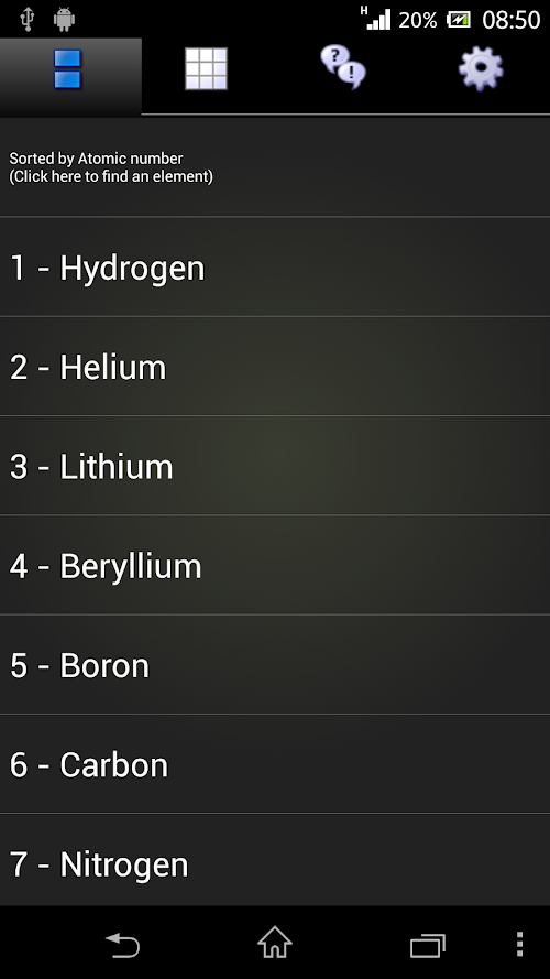 Android application Periodic Droid - No Ads screenshort