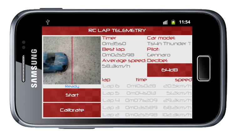 Android application RC Lap Telemetry screenshort