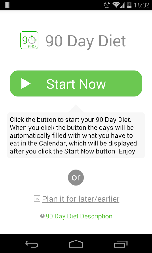 Android application 90 Day Diet Pro screenshort