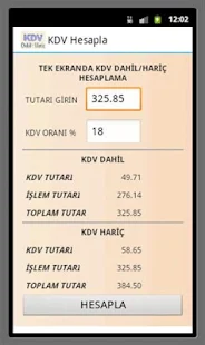 KDV Hesapla - kdv dahil hariç