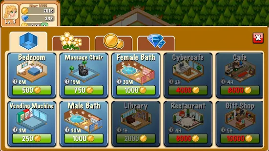 Bangun dan rancang resor keinginan Anda menjadi kekayaan Hotel Story MOD APK v2.0.1