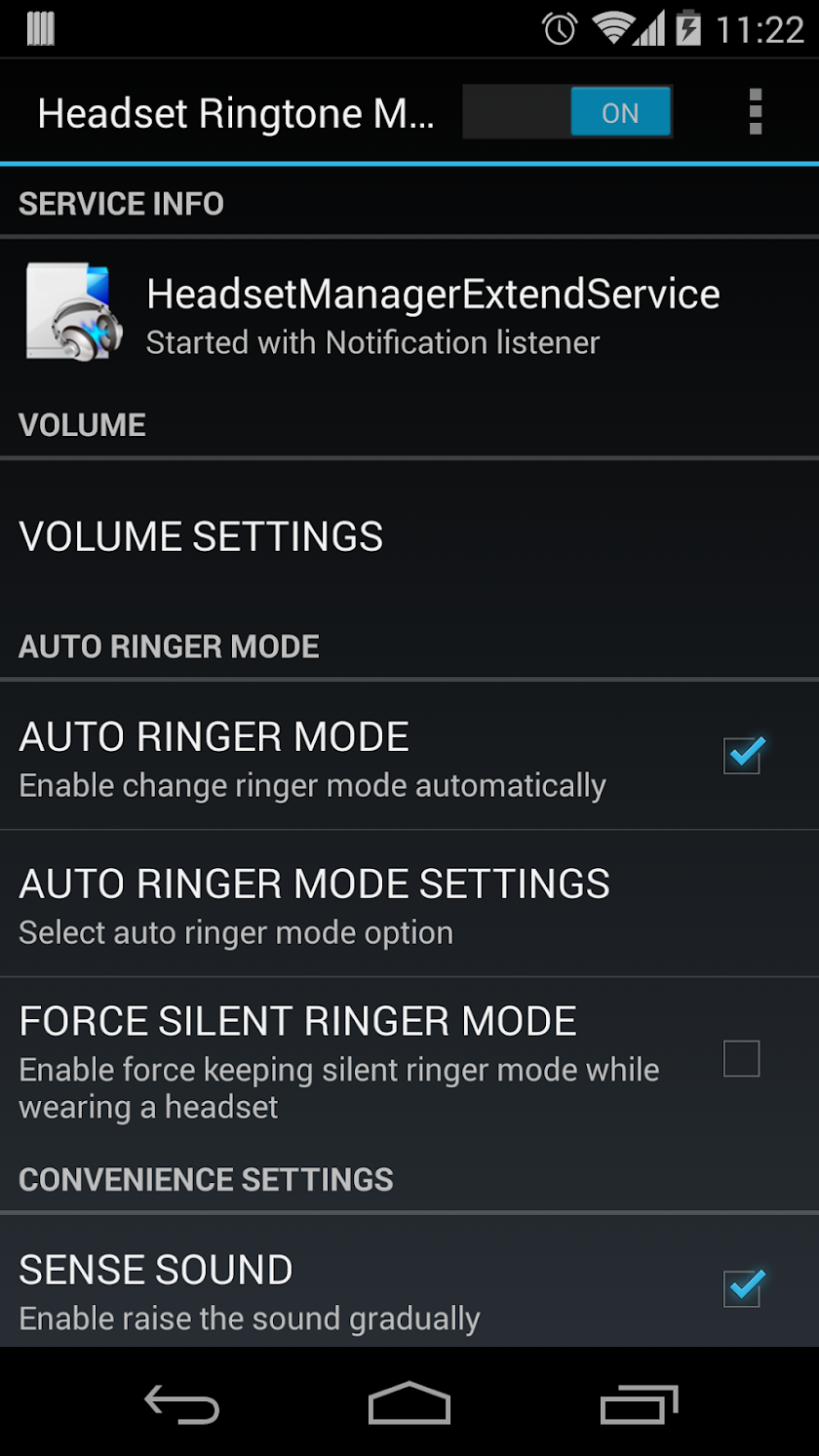 Headset Ringtone Manager Screen 1