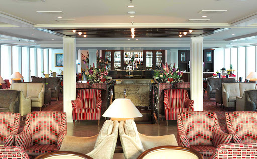A look at the Panoramic Lounge aboard AmaDolce. The river cruise ship sails the Rhine and Moselle rivers, chiefly.
