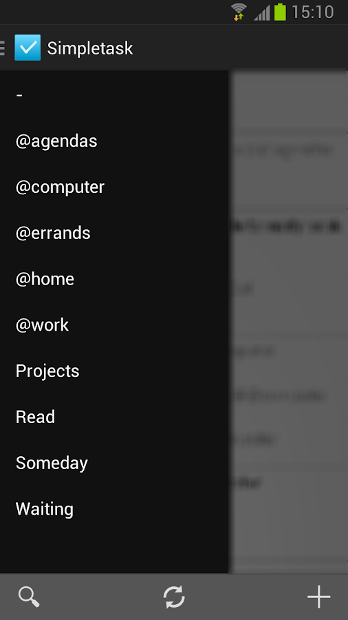    Simpletask- screenshot  
