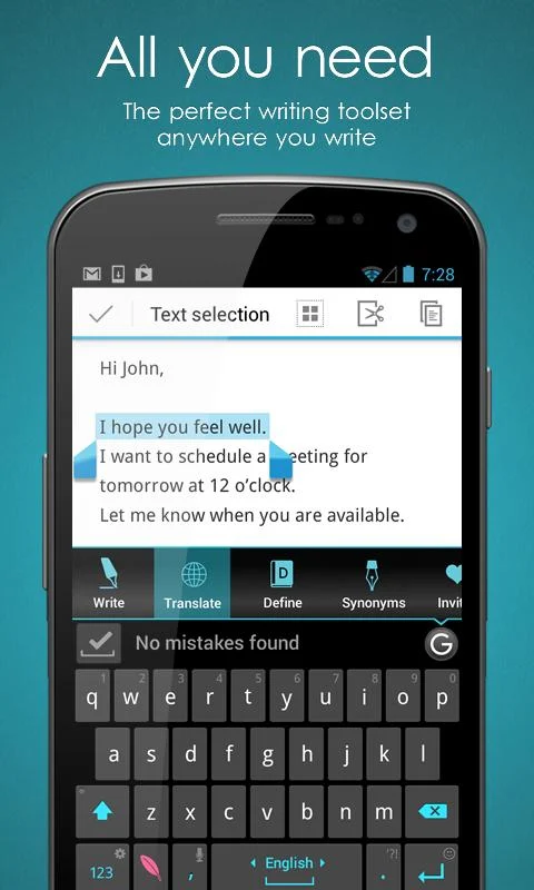 Ginger Page & Grammar Keyboard - screenshot