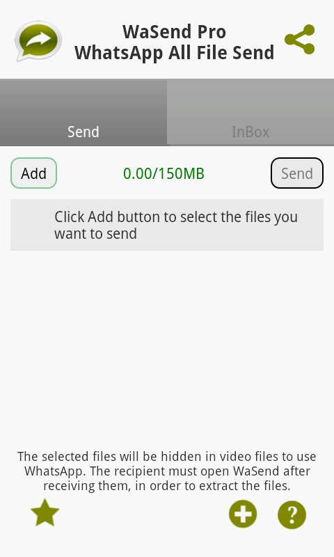 WaSend: File hider and sender Screen 1