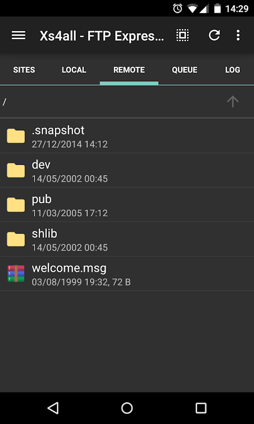 Android application FTP Express Pro screenshort