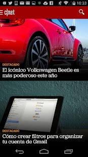 Captura de pantalla de la aplicacion Android CNET