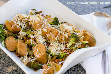 Sausage, Broccoli, and Roasted Lentils
