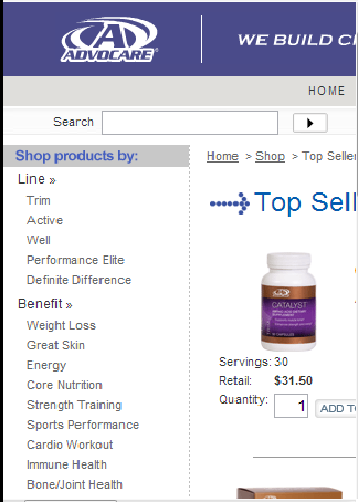 Advocare Products Ordering App