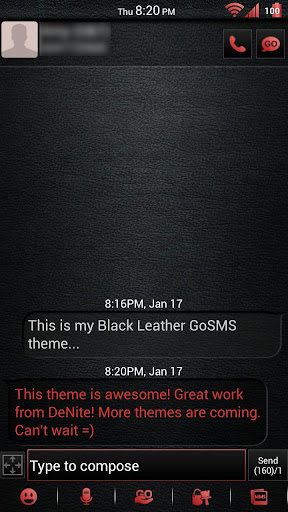Leather Red GoSMS Theme