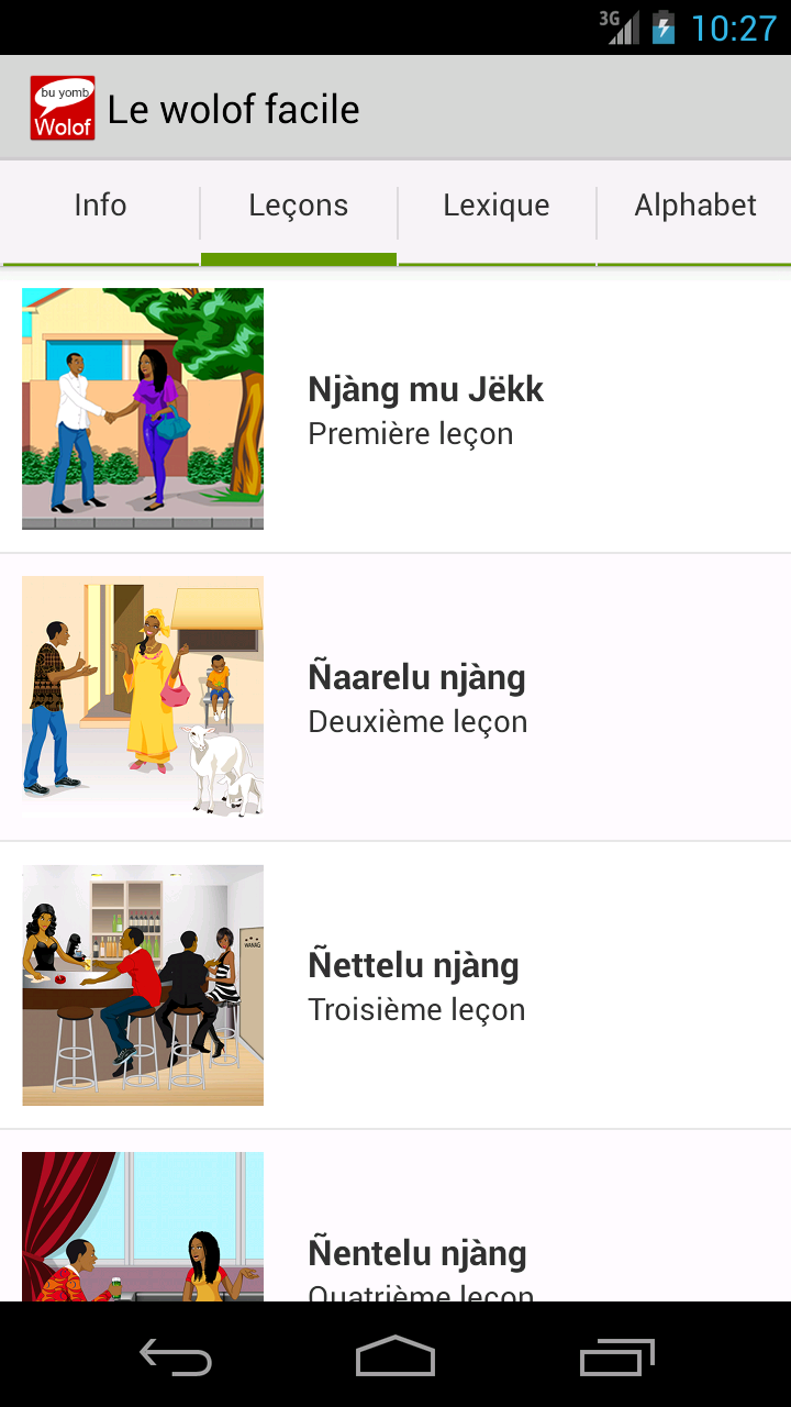 Android application Easy Wolof - Full screenshort