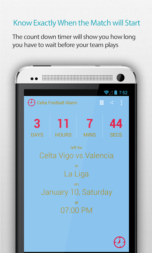 Android application Celta Football Alarm Pro screenshort