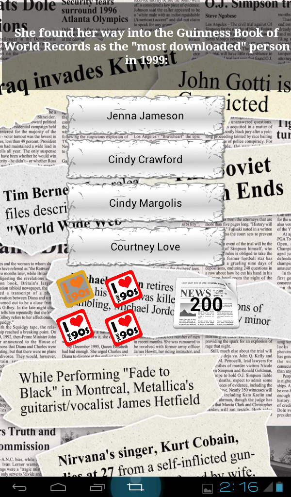 90s Trivia Screen 3