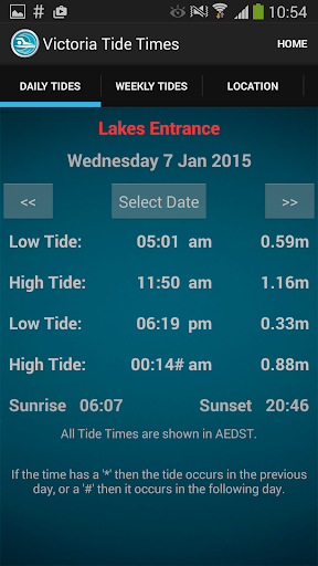 Victoria Tide Times