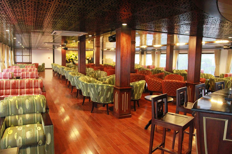 The traditional flair of AmaLotus' Saigon Lounge will be inviting as you sail the Mekong River.