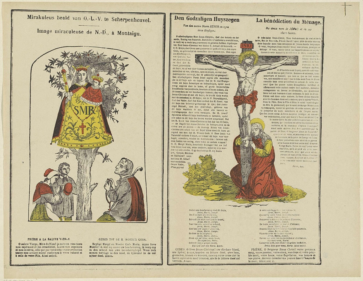 Mirakuleus Beeld Van O L V Te Scherpenheuvel Image Miraculeuse De N D E Montaigu Den Godzaligen Huyszegen La Benediction Du Menage M Hemeleers Van Houter Google Arts Culture