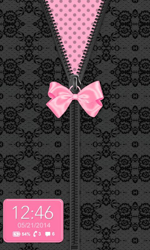 【免費個人化App】Black Pink Bow Lace Go Locker-APP點子